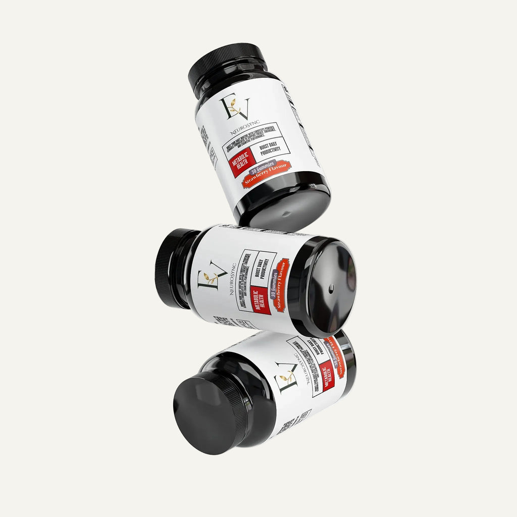 Three bottles of Pravida Cordyceps Energy Gummies on a white background